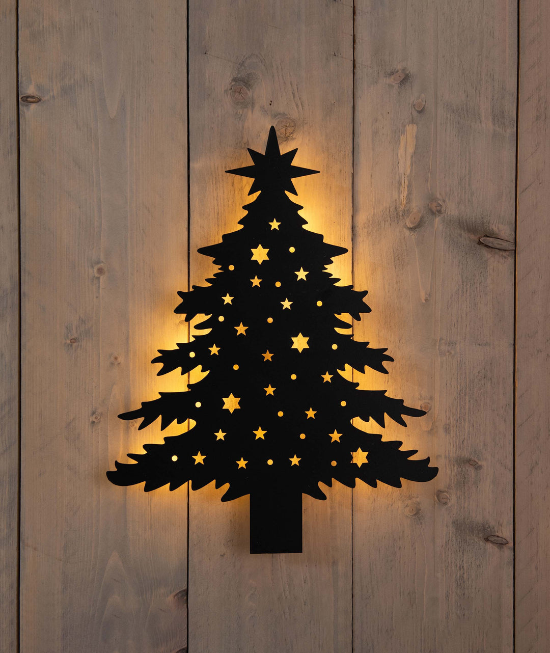 Vegglampe - juletre - julepynt - batteri