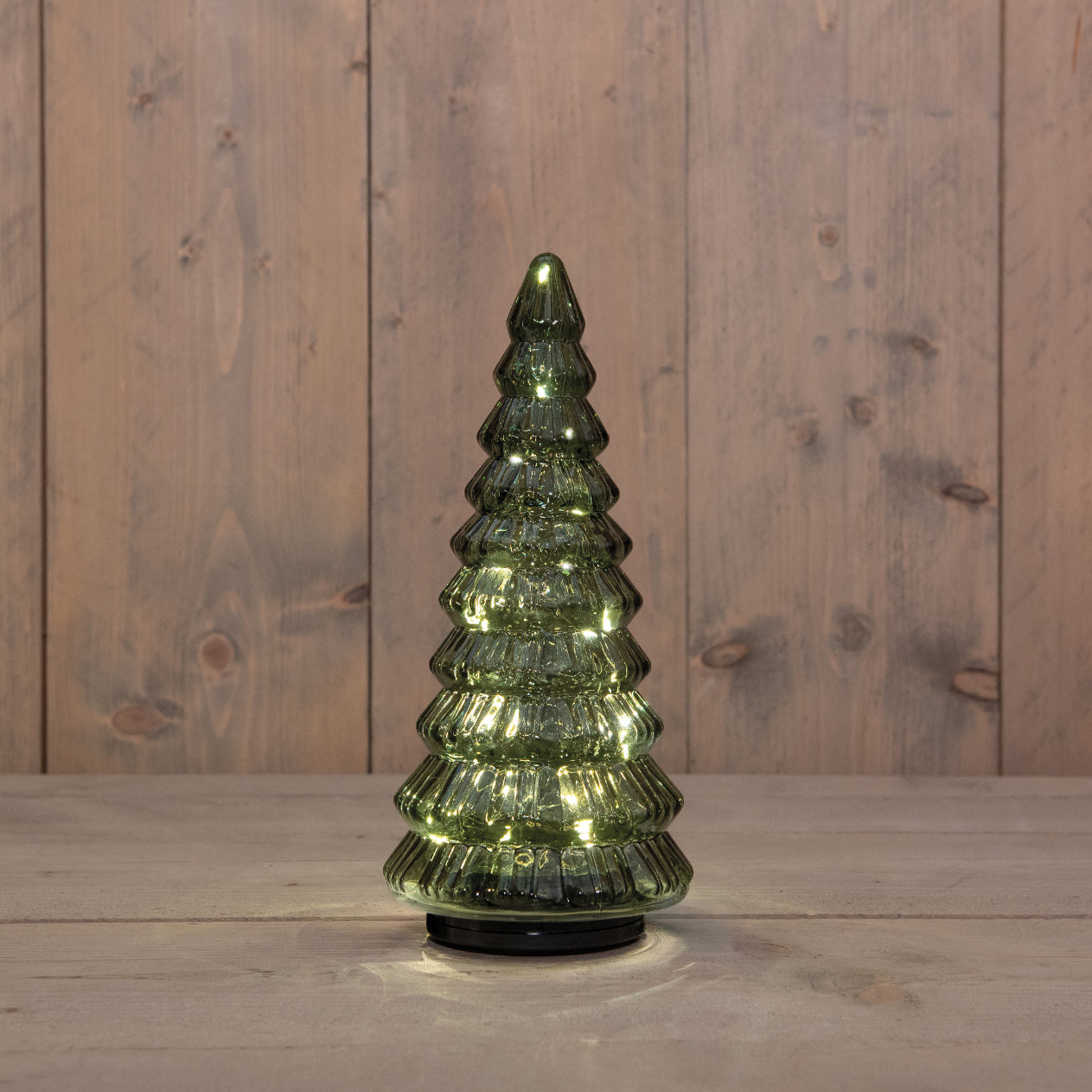 Grønn glasslykt med LED