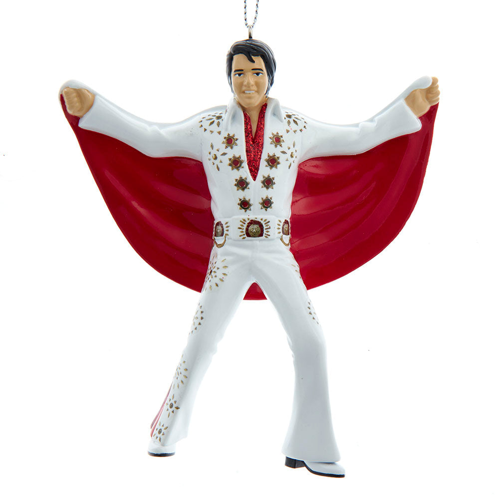 Elvis juletrepynt - hvit dress rød kappe