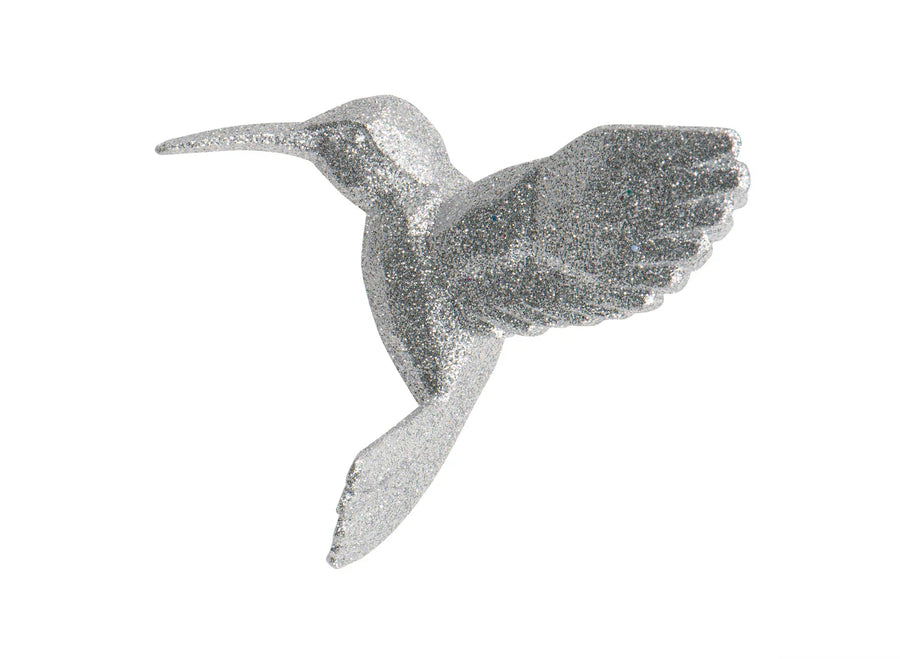 Sølvfarget kolibri - Juletrepynt til ditt juletre - Juletrepynt.no
