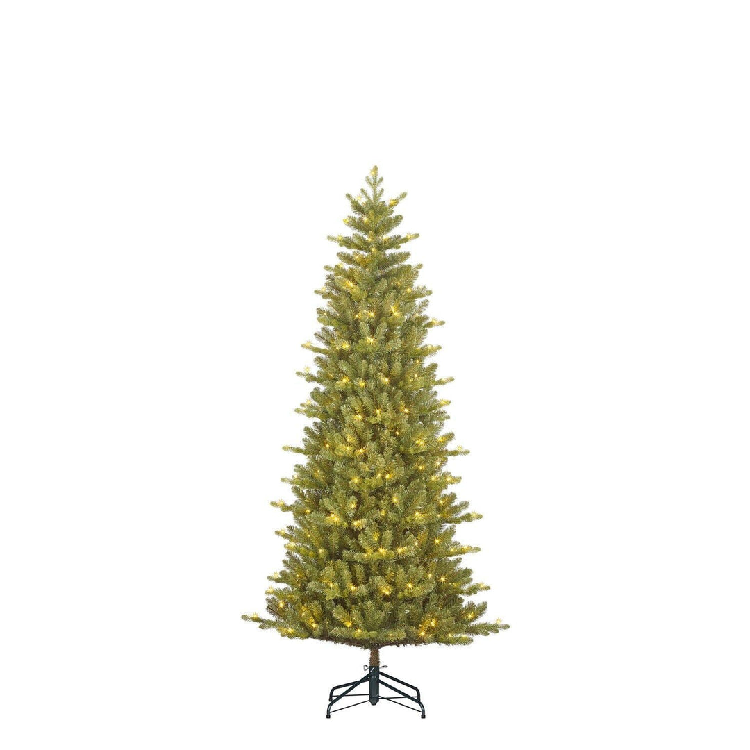 Smalt kunstig juletre med timer og dimmer - 185x86 cm