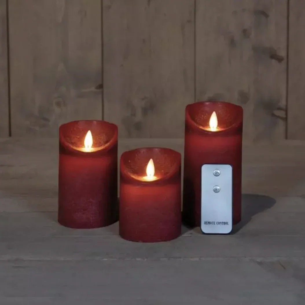 LED kubbelys Burgunder - Juletrepynt.no