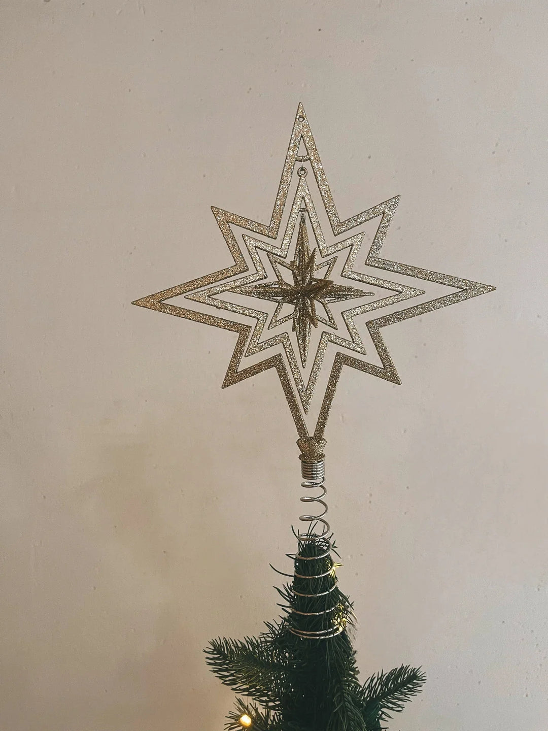 Toppstjerne (25 cm) - Juletrestjerne - 3D design i sølv eller gull - Juletrepynt.no