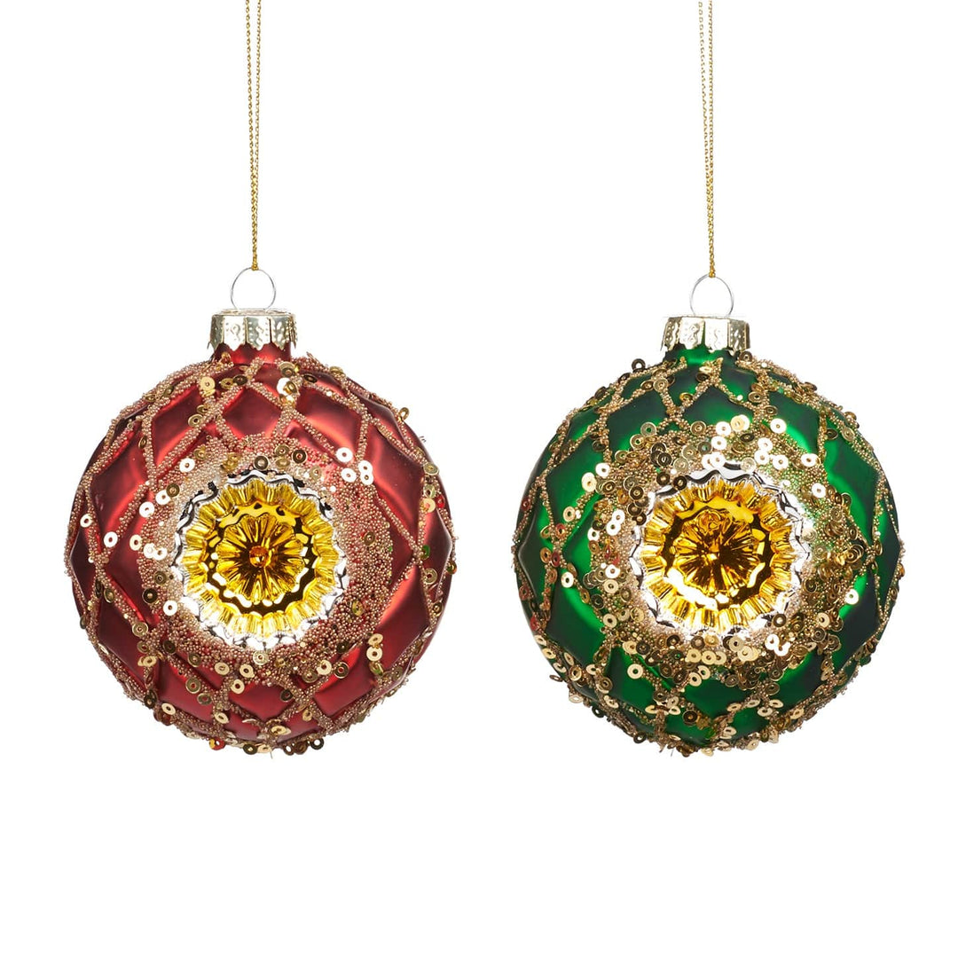 julekuler Reflektor med glitter, 1 stk (8 cm)
