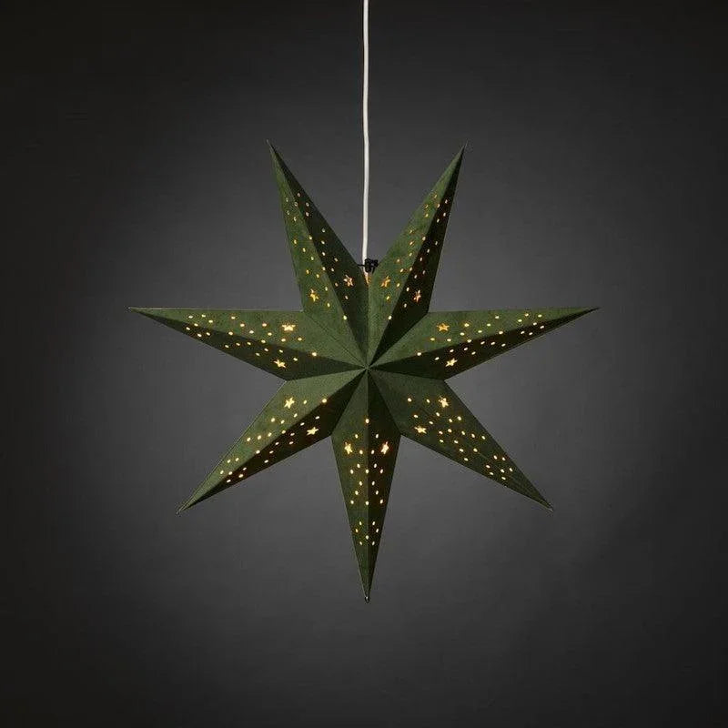 Adventstjerne grønn og gull, 60 cm - Juletrepynt.no