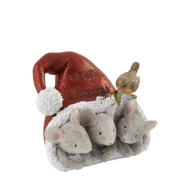 Julepynt Julemus i nisselue (7,5 cm)