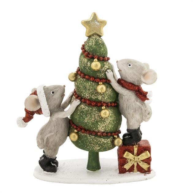 Julepynt Julemus pynter treet (14,5 cm)