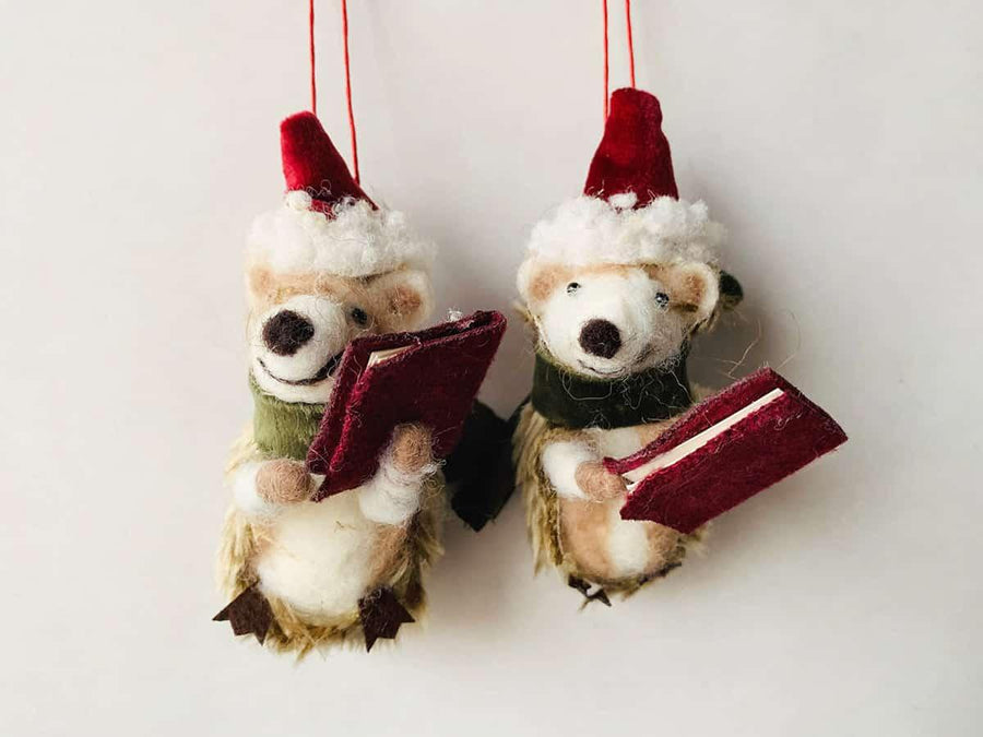 Filt - pinnsvin, 1 stk (9cm) - Juletrepynt.no