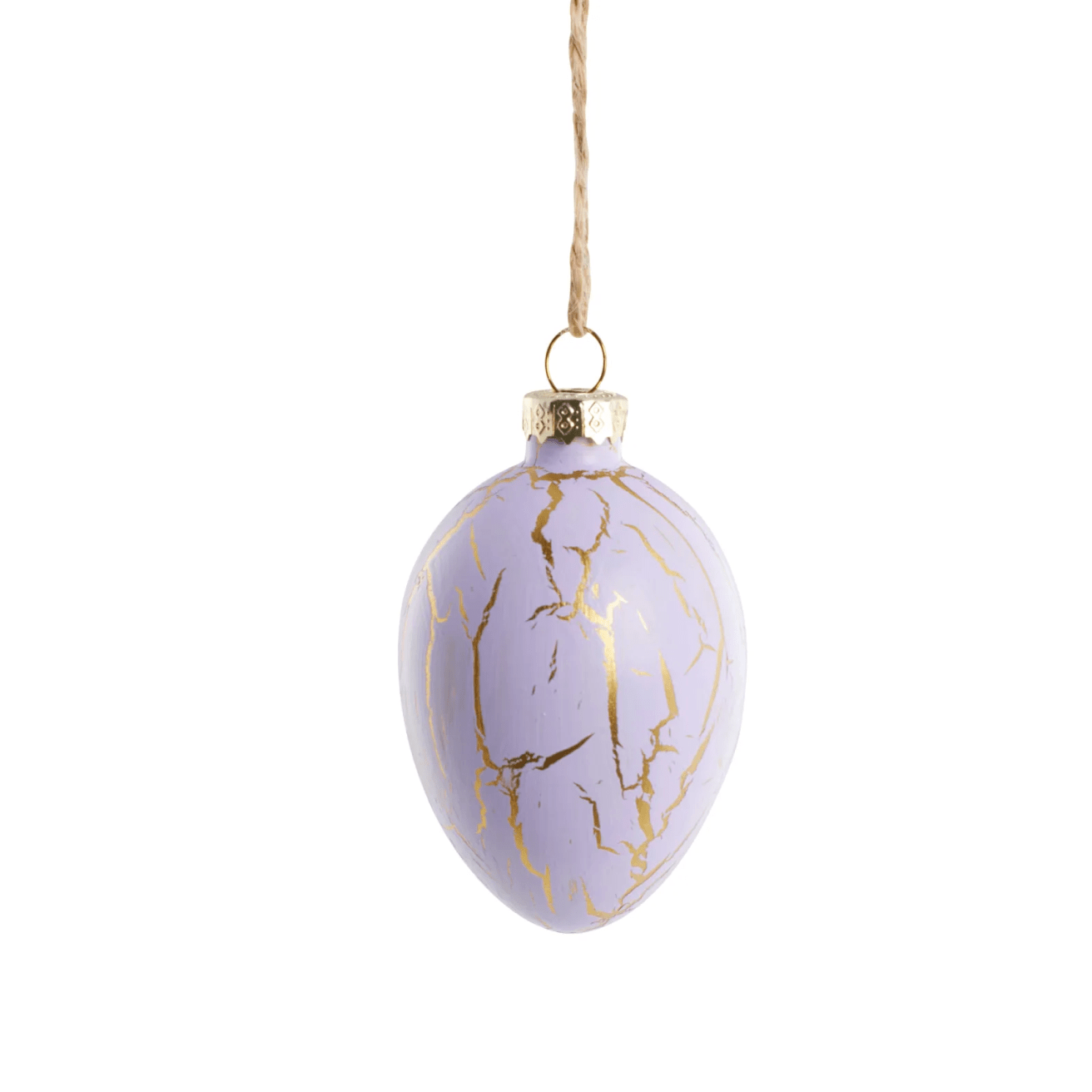 påske Fella påskeegg i glass, lilla/gull (7 cm)