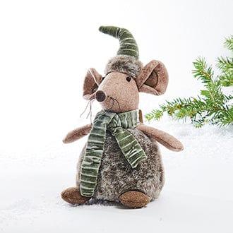 Julepynt Julemus grønn lue (30cm)
