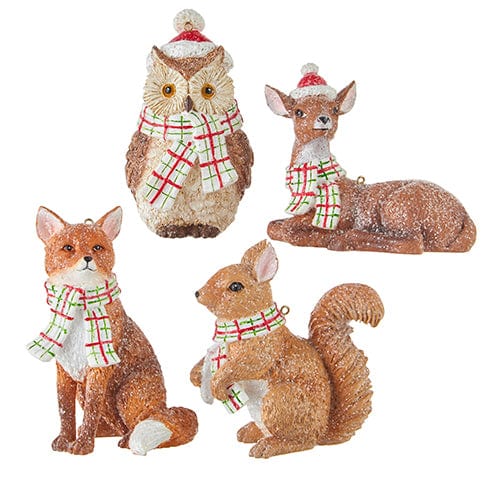 juletrepynt Dyr med skjerf, 1 stk (10cm)
