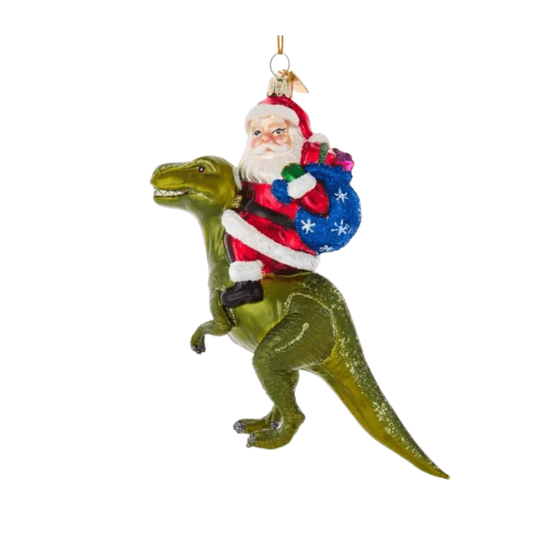 Juletrepynt Nisse på dino (13 cm)