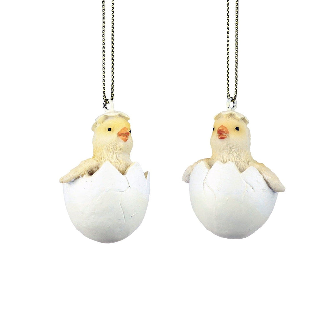 påske Liten påskekylling i halvt egg, 1stk (5cm)