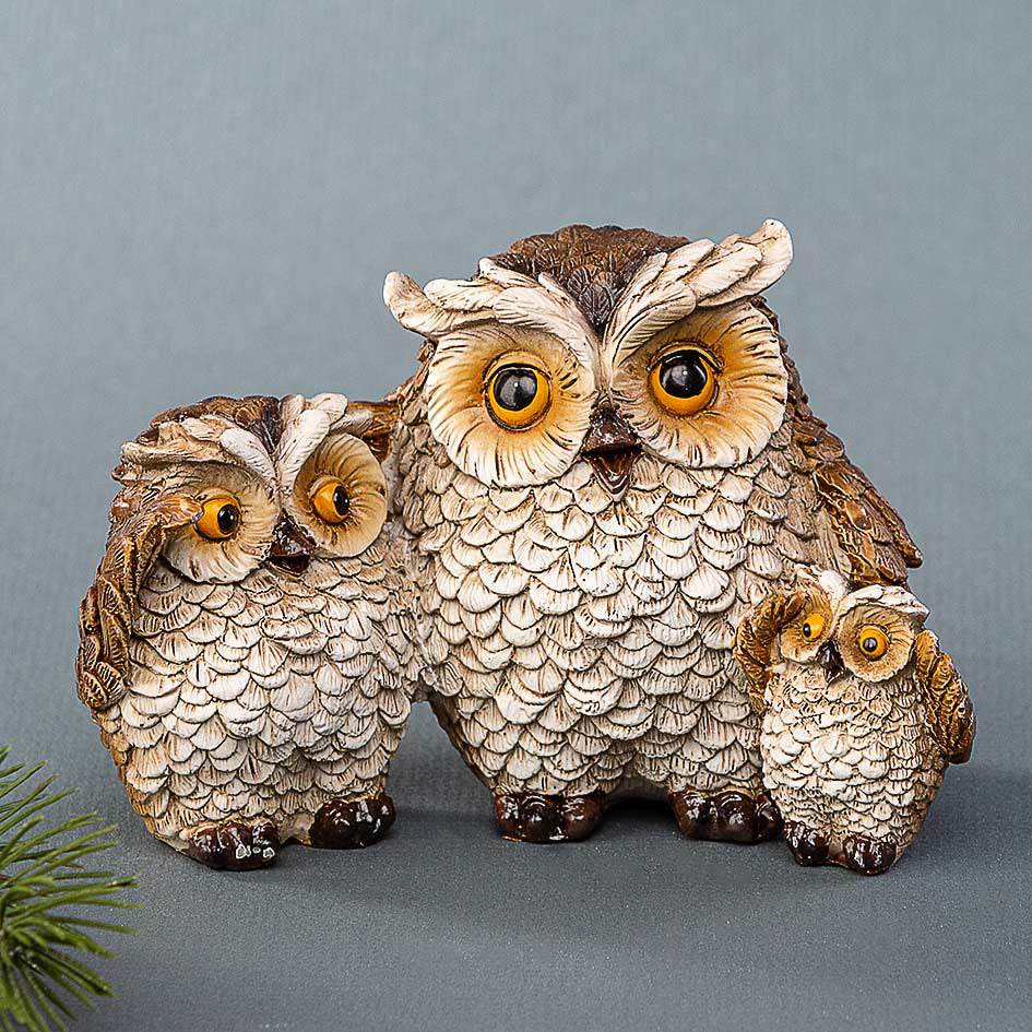Uglefamilie –  13 × 8 × 9 cm