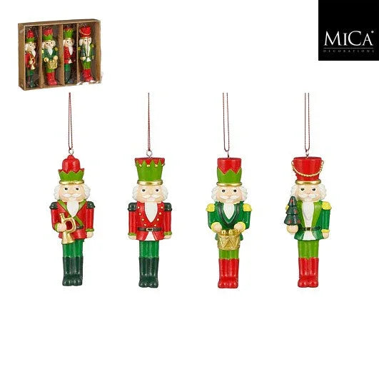 Sett med 4 nøtteknekkere - juletrepynt - Juletrepynt.no