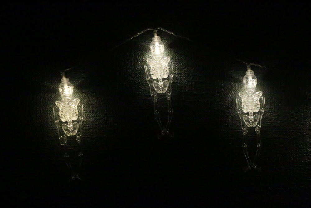 Lyslenke skjelett - 3 meter 20 pærer. Halloween