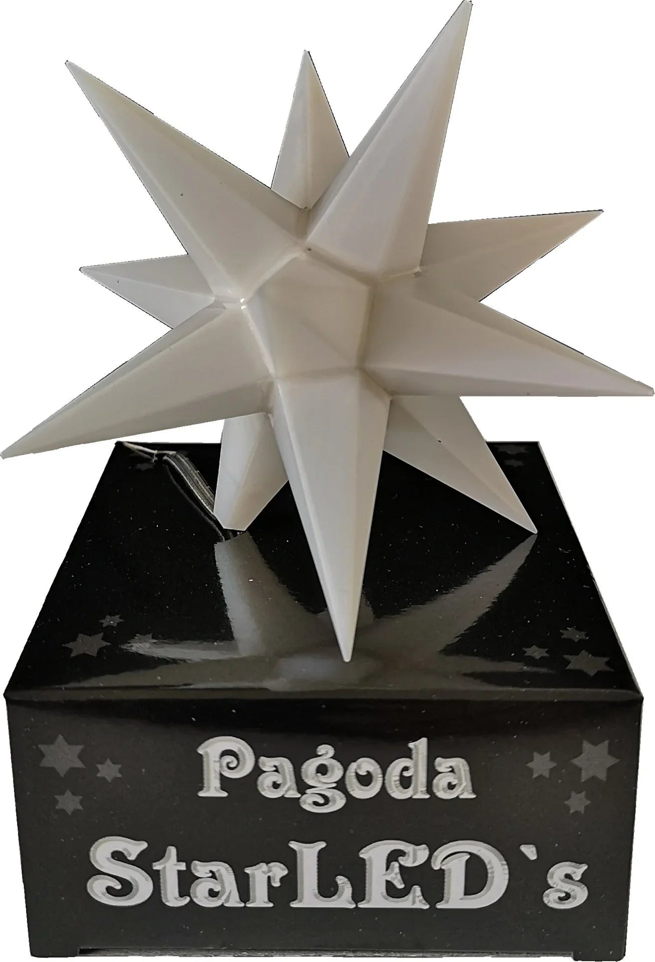 Singel hvit stjerne 9 cm - batteri - Juletrepynt.no