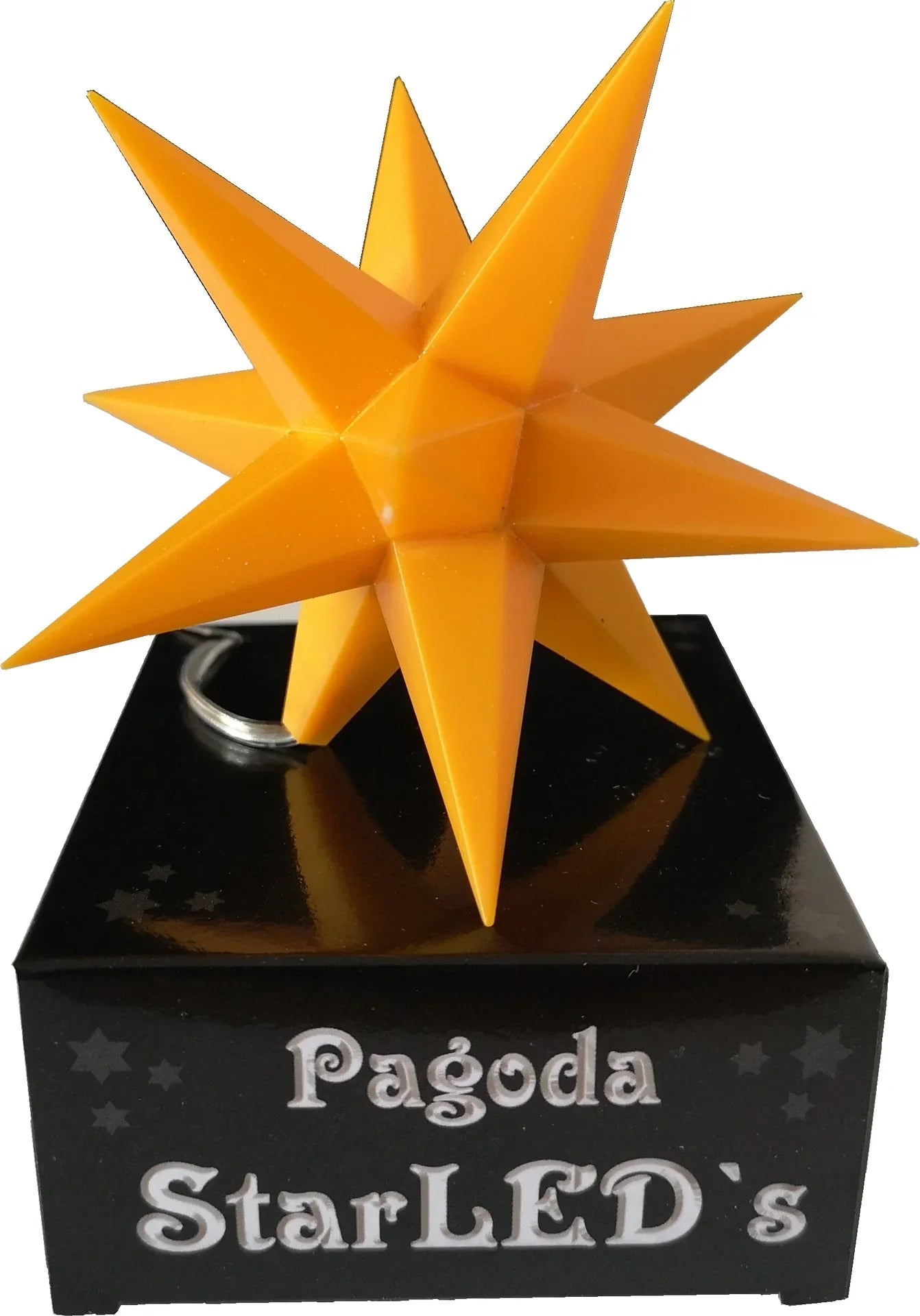 Singel gul stjerne 9 cm - batteri - Juletrepynt.no