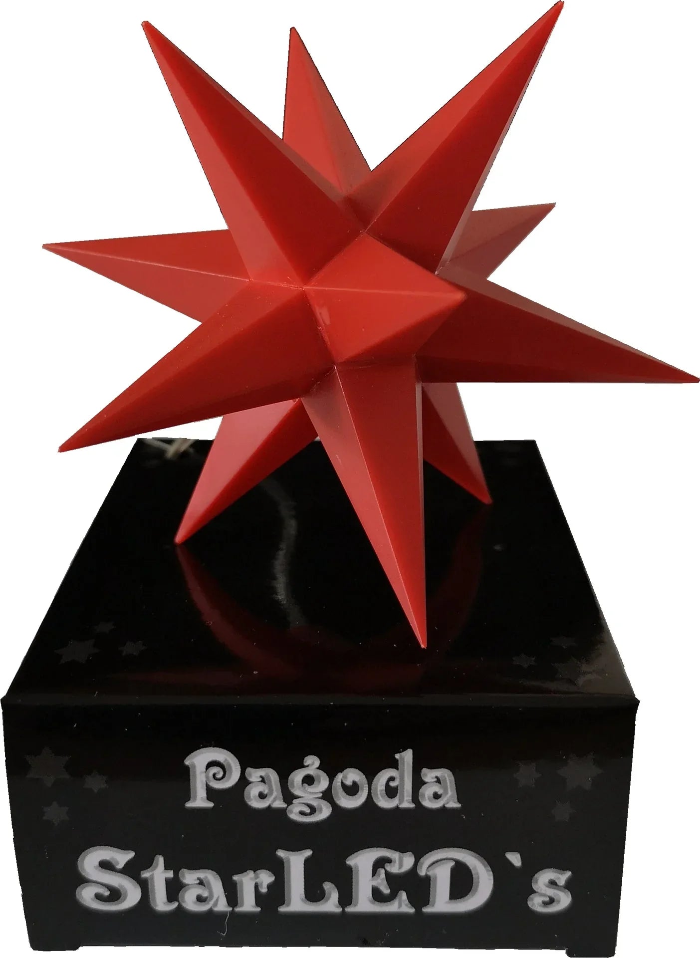 Singel rød stjerne 9 cm - batteri - Juletrepynt.no