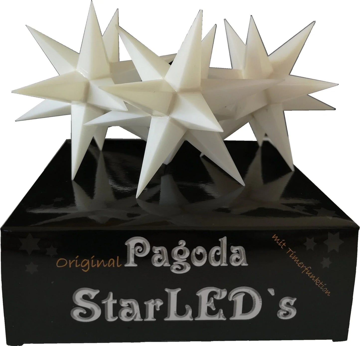 Sett med 3 stjerner - hvit - Juletrepynt.no