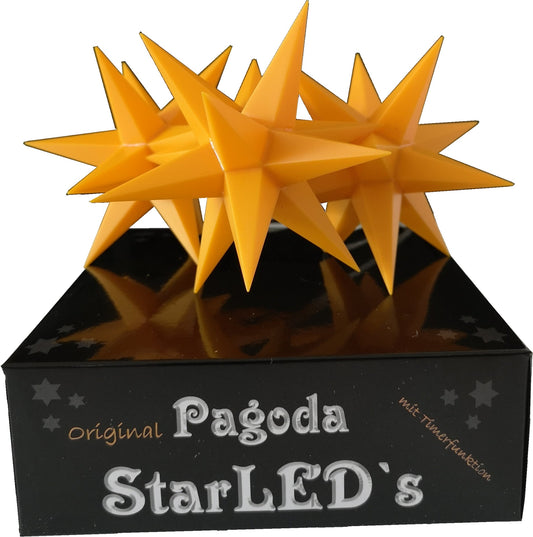 Sett med 3 gule dekorstjerner