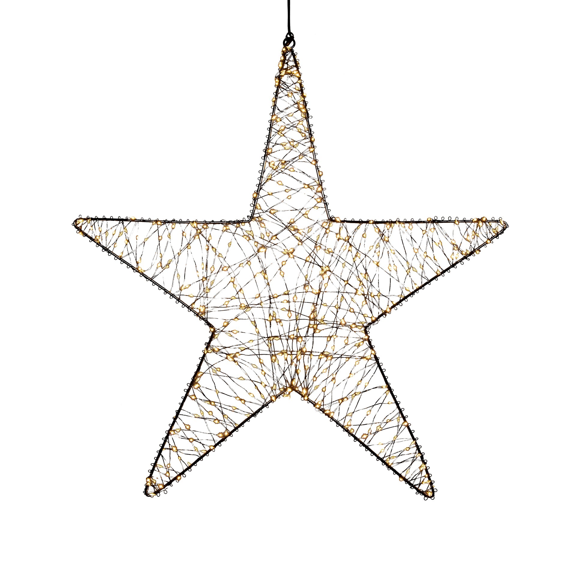 Adventstjerne 56 cm varmhvit julelys ute stjerne