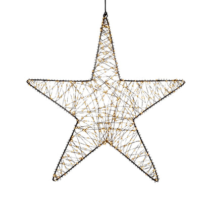 Adventstjerne 56 cm varmhvit julelys ute stjerne