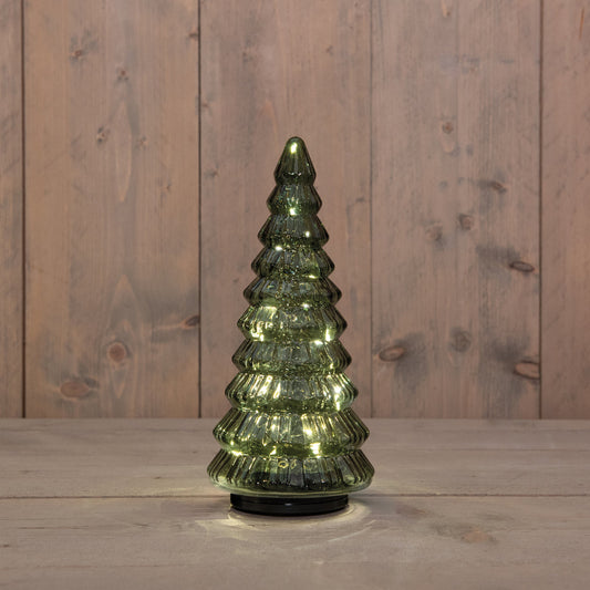 Grønn glasslykt med LED 