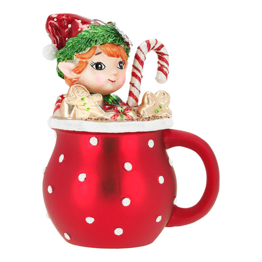 Morsom juletrepynt - kopp med alv - Julelysbutikken.no