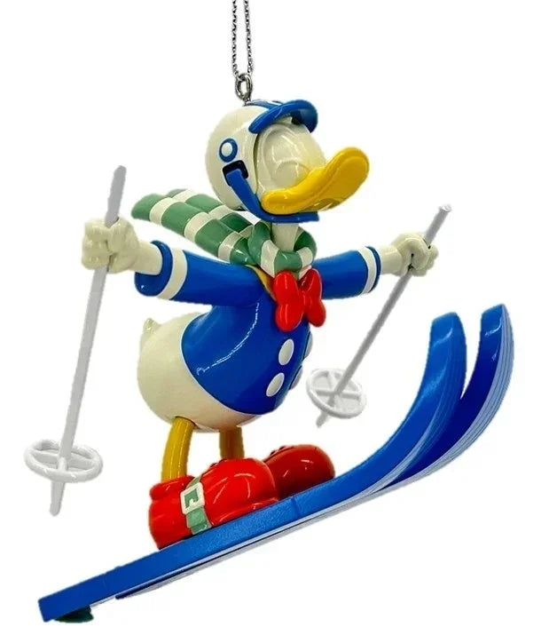 Donald på ski - retro juletrepynt fra Disney - Juletrepynt.no