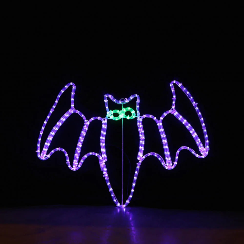 Flaggermus 80x63 cm lilla LED. Halloween - Juletrepynt.no