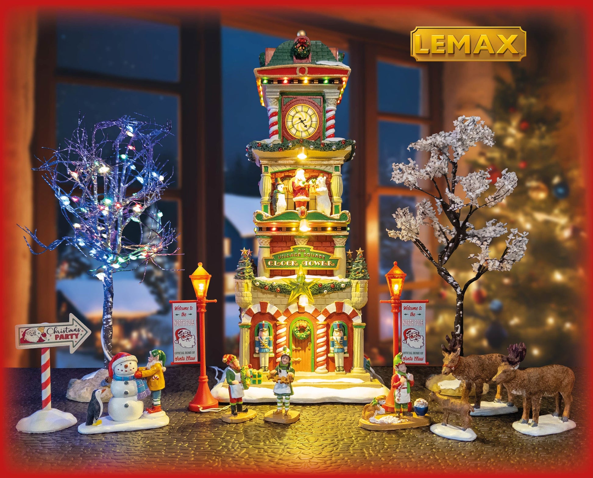 Juleby fra Lemax. Klokketårn med tilbehør