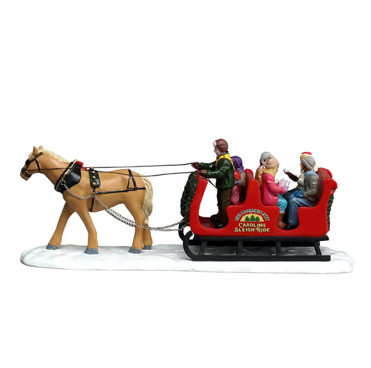 Hest og slede til juleby - Lemax