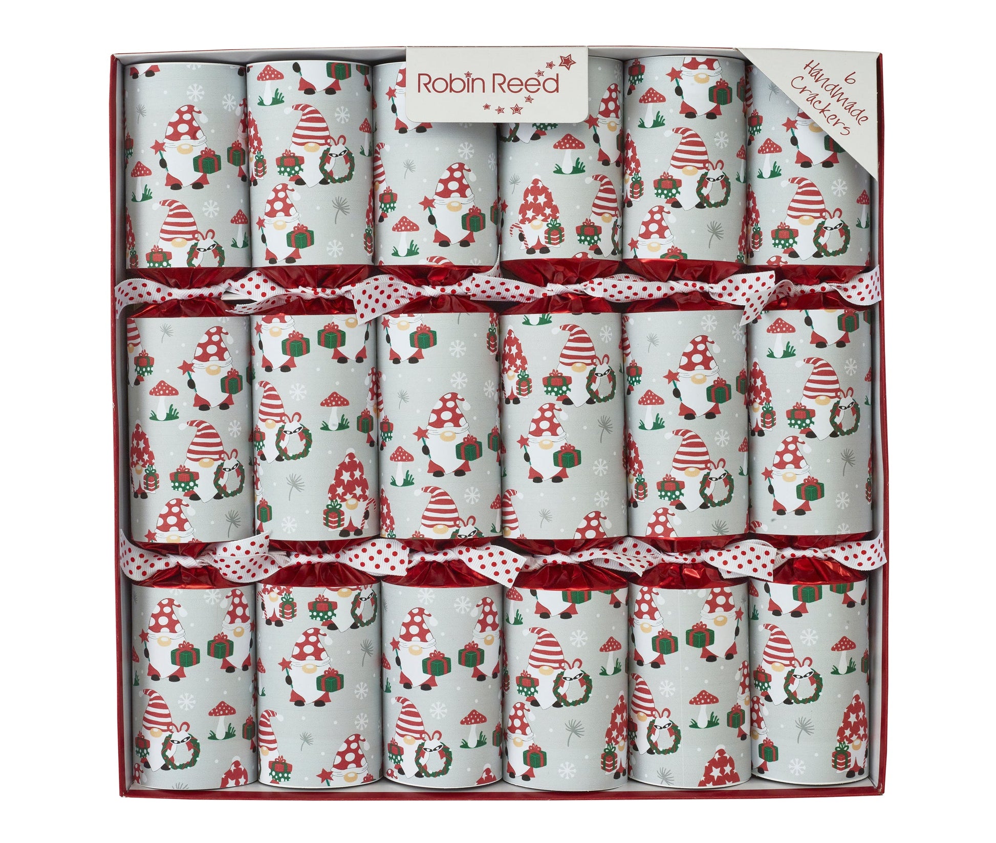 Racing Gnomes smellbonbon 33 cm med morsomme nissefigurer til julebordet