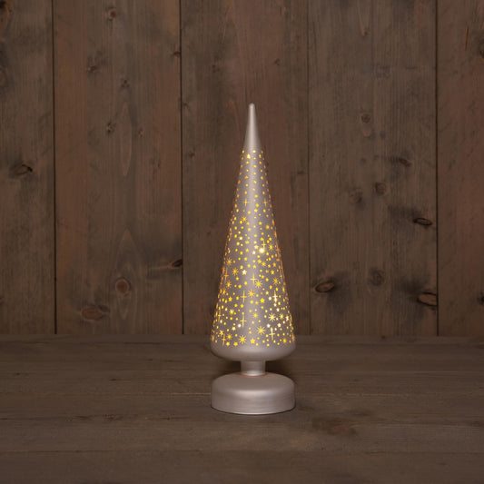 Juletre - lampe på batteri - matt champagne - Julelysbutikken.no