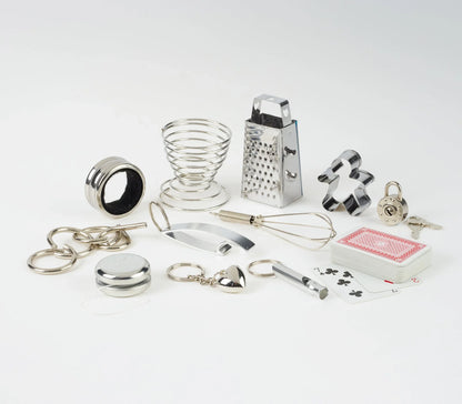 Smellbonbon i sølv - 6 stk borddekorasjoner med gave - Juletrepynt.no