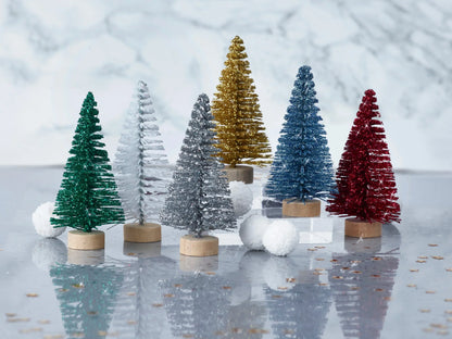 Smellbonbon med juletrær som glitrer - 6 stk - Juletrepynt.no