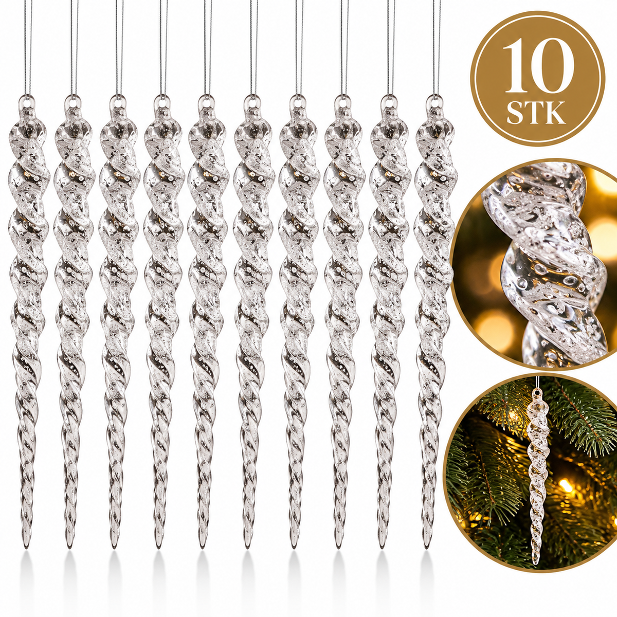 Stor istapp, 10 pakning (27cm)