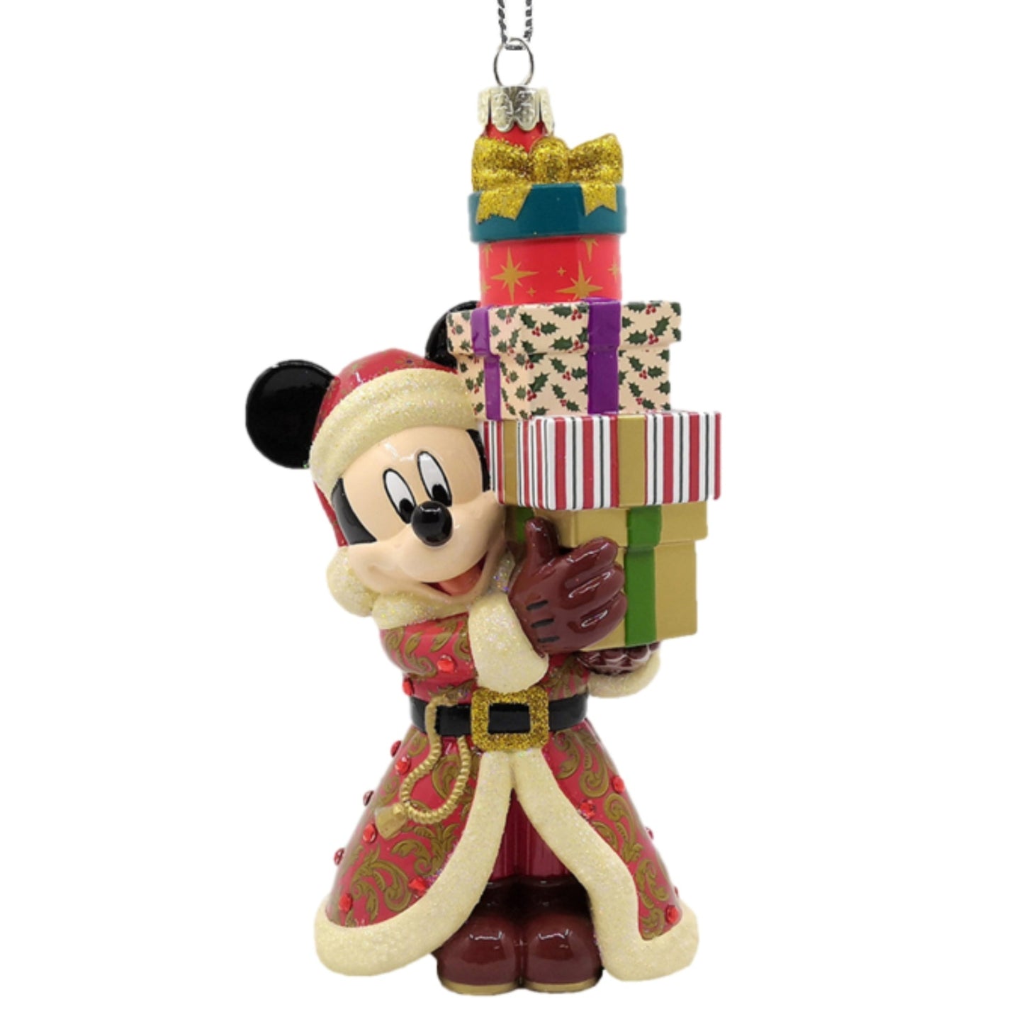 Juletrepynt glass mikke med gaver