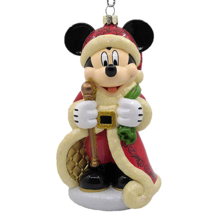 Juletrepynt Mikke med julenissedrakt glassfigur elegang julepynt