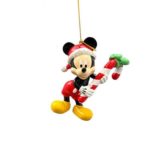 Mikke Mus med sukkerstang - julekule fra Disney 9 cm - Julelysbutikken.no