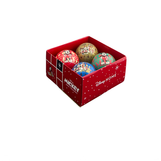 Sett med mikke mus julekuler retro