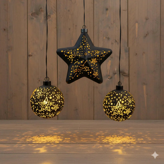 Sett - 3 hengende dekorgjenstander fra Coen Bakker - Juletrepynt.no