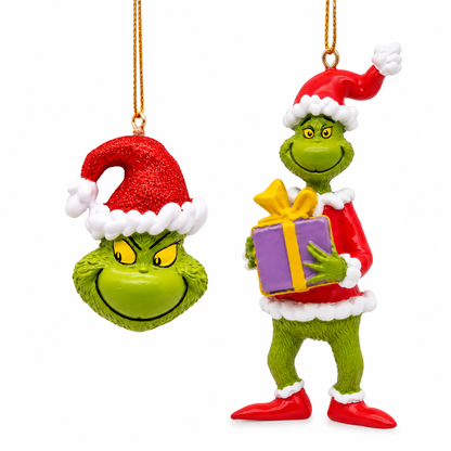 Sett med 2 juletrepynt av The Grinch