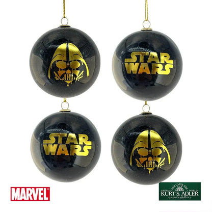 Sett med 4 Star Wars julekuler 75mm - Juletrepynt.no