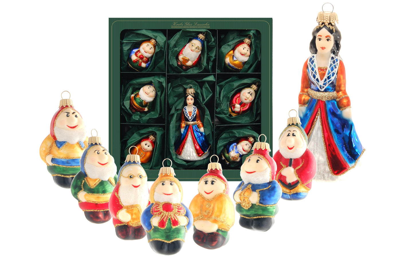 Snøhvit og de 7 dvergene - elegant juletrepynt