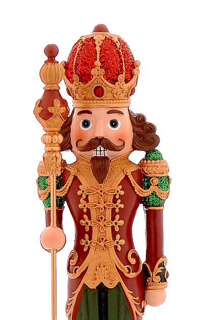 Nøtteknekker med bart, uniform og krone