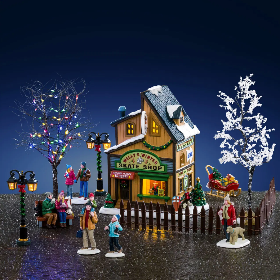 Sett til juleby - hus og figurer fra Lemax