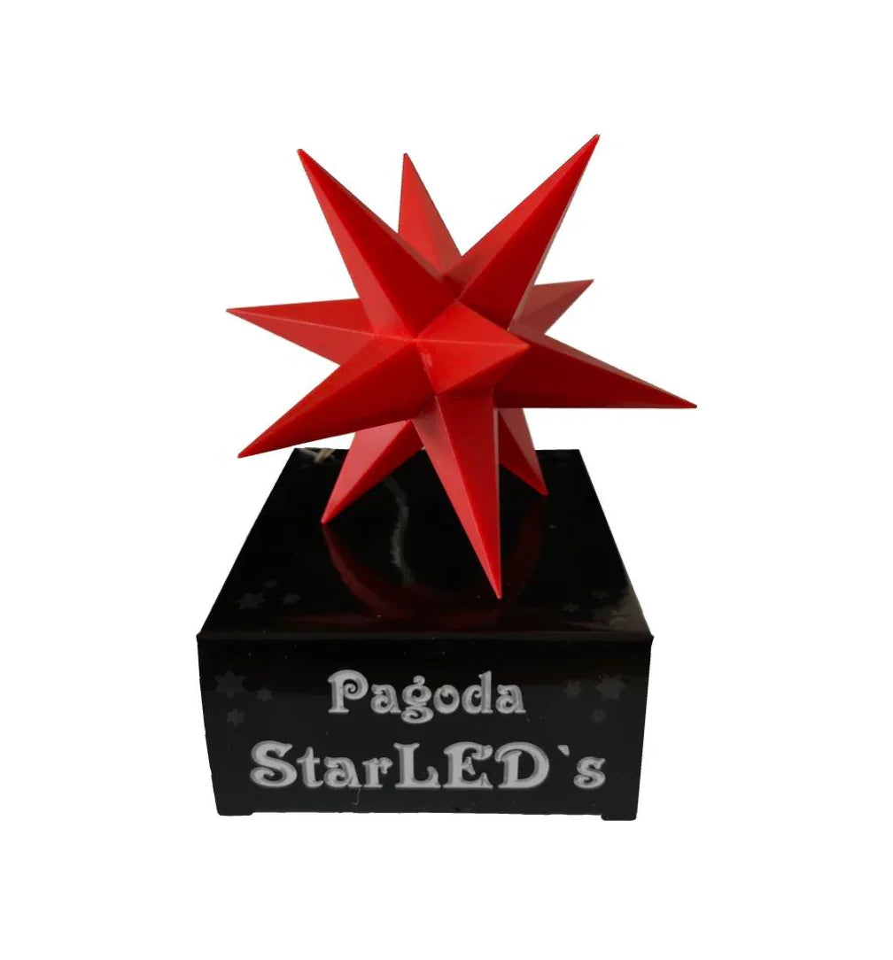 Singel rød stjerne 9 cm - batteri - Juletrepynt.no