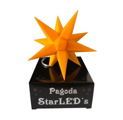 Singel gul stjerne 9 cm - batteri - Juletrepynt.no